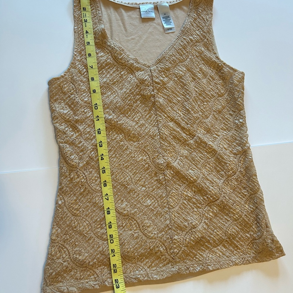 Emma James Beige Lace Tank Top - Picture 5 of 6